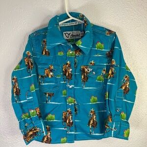 Girls Cowgirl Hardwear Western Cowboy Print Shirt